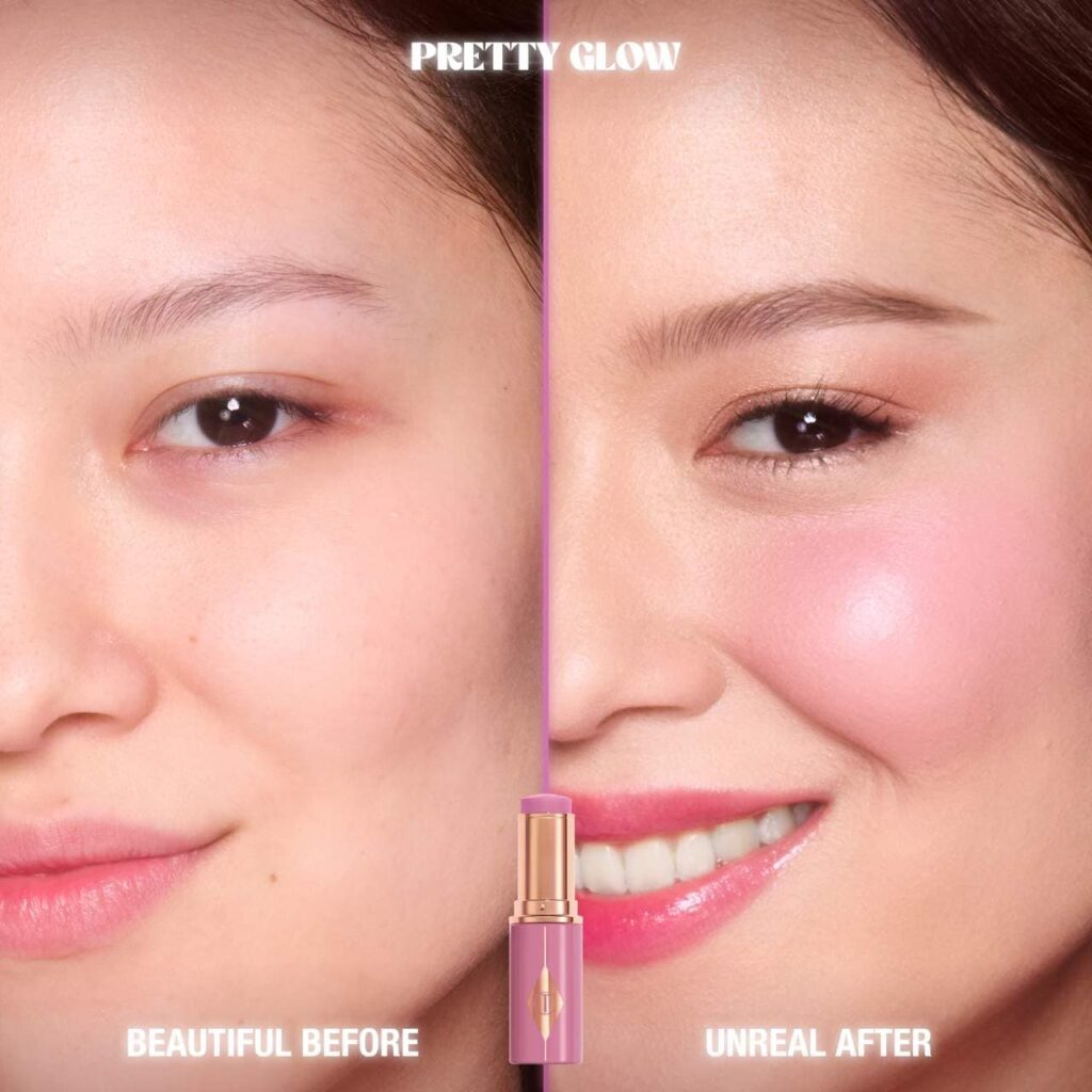 Charlotte Tilbury Unreal Lip + Cheek Glow Blush Stick with Hyaluronic Acid