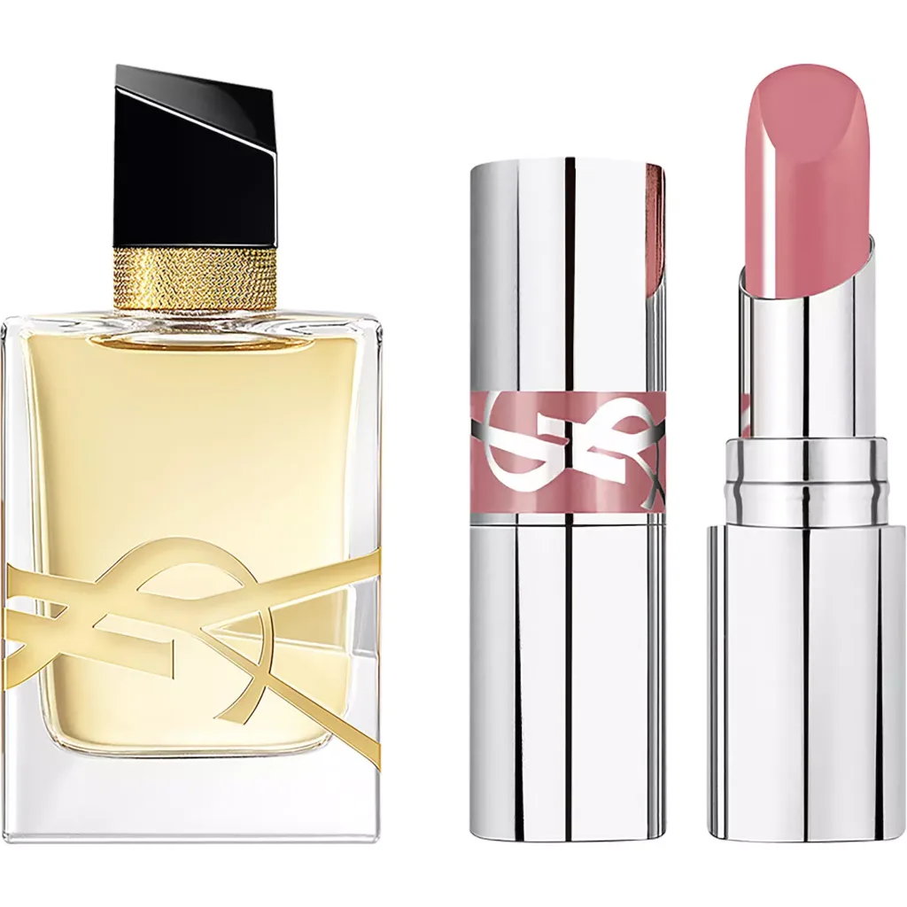 مجموعة هدايا Yves Saint Laurent YSL Mini Libre Eau de Parfum + Loveshine Lipstick Duo