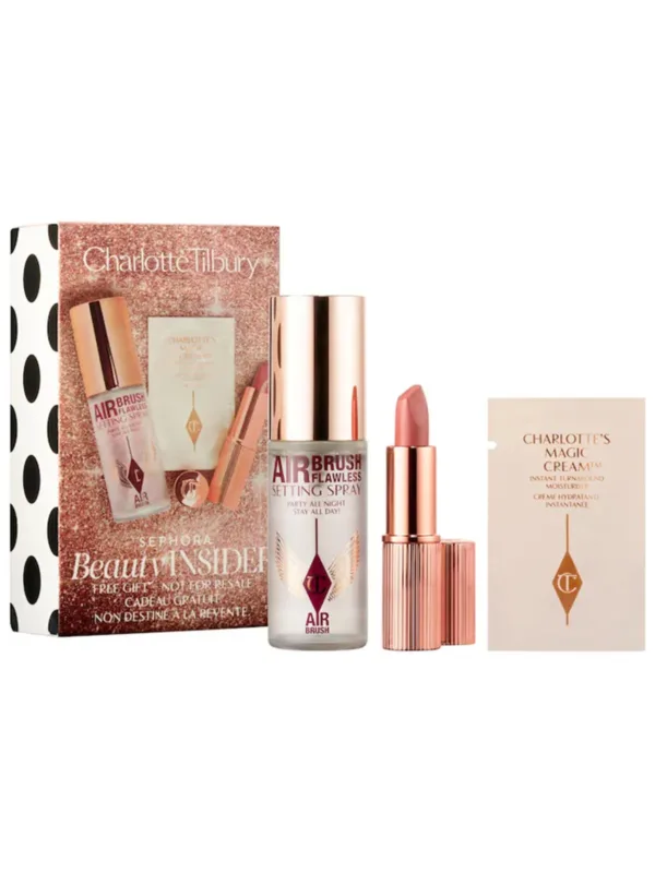 Charlotte Tilbury Beauty Insider Set Setting Spray, Lipstick & Cream