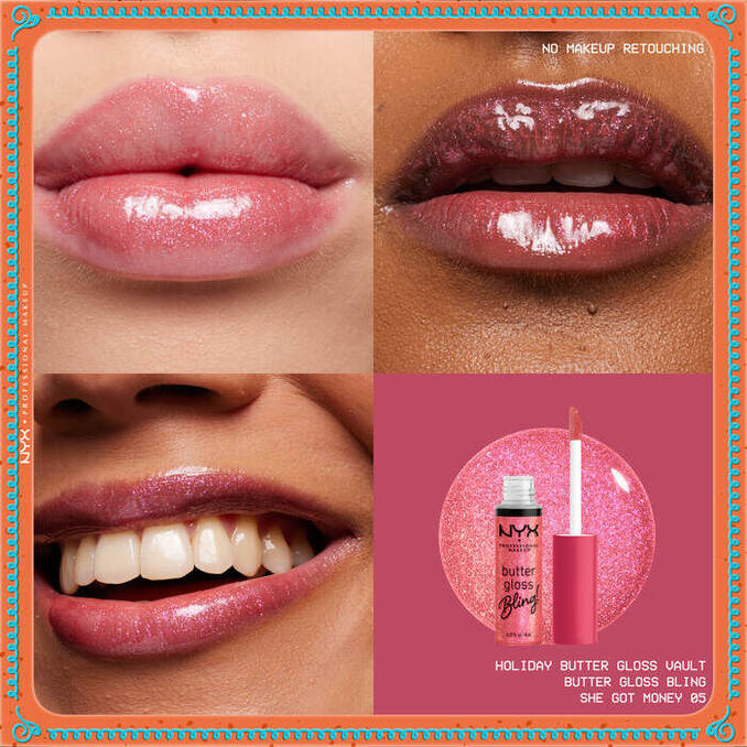 مجموعة هدايا لامعة من NYX Holiday Butter Gloss Vault