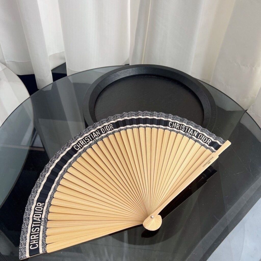 Christian Dior DIORIVIERA Folding Fan Navy Black