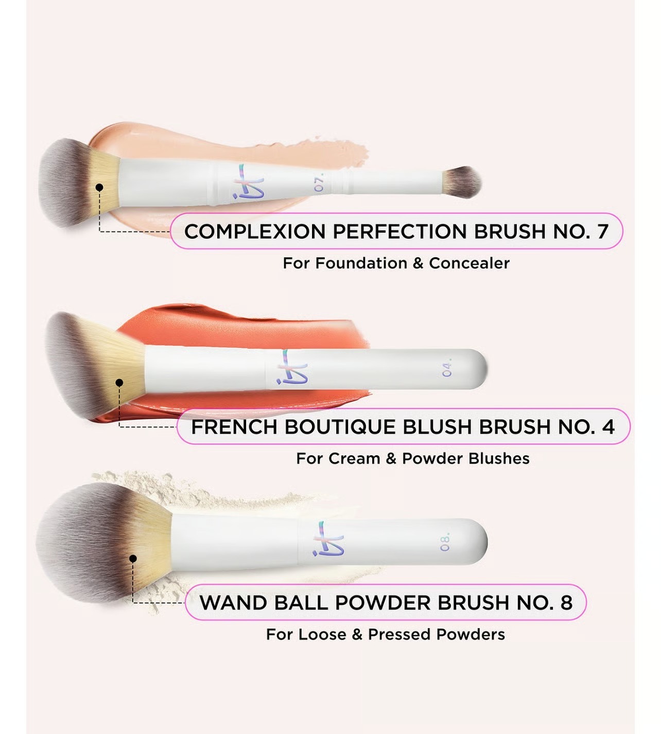It Cosmetics 3-Pc Holiday 2025 Global Brush Set