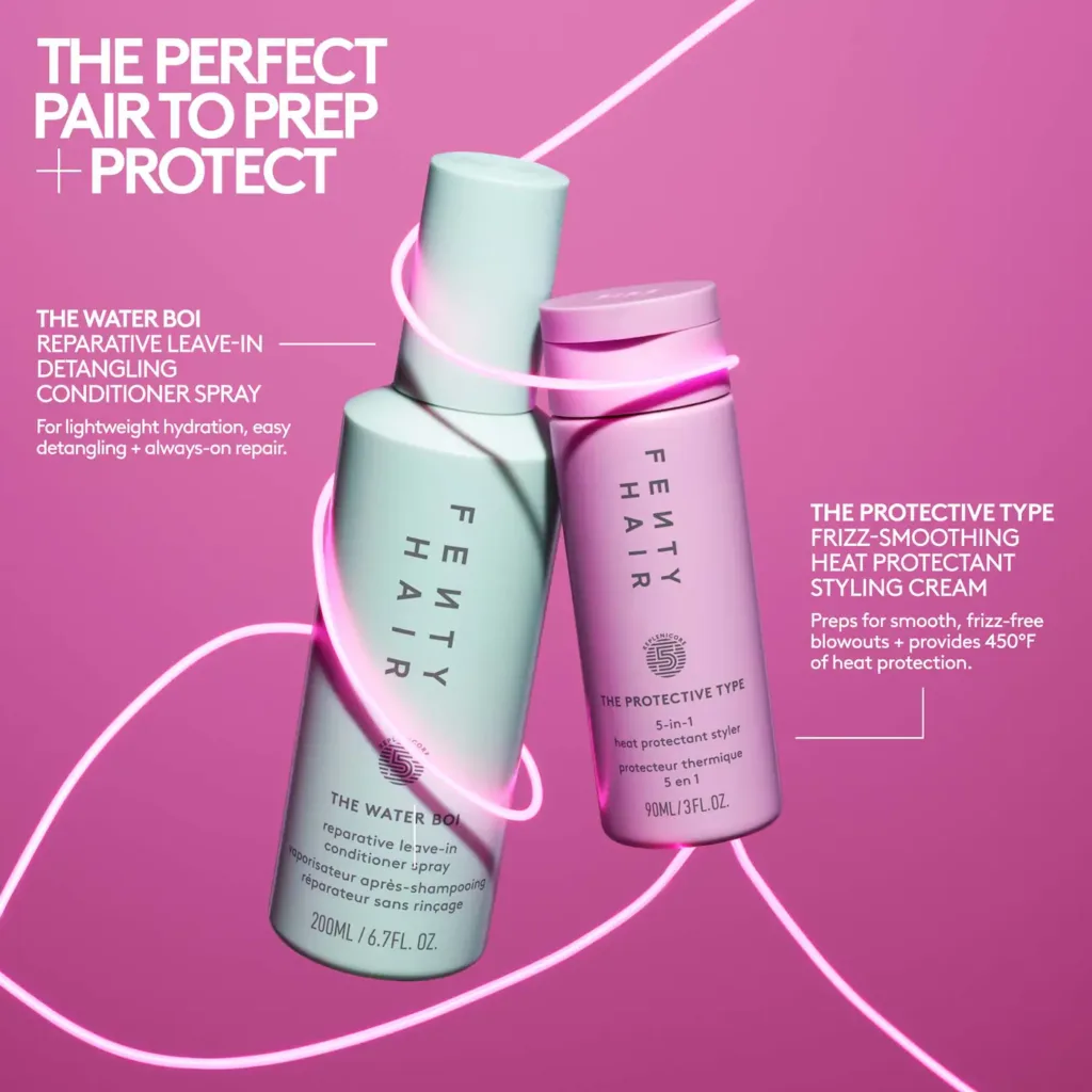 Fenty Beauty by Rihanna The Hot & Hydrated Ones Heat Protectant & Leave-In Conditioner Hair Gift Set