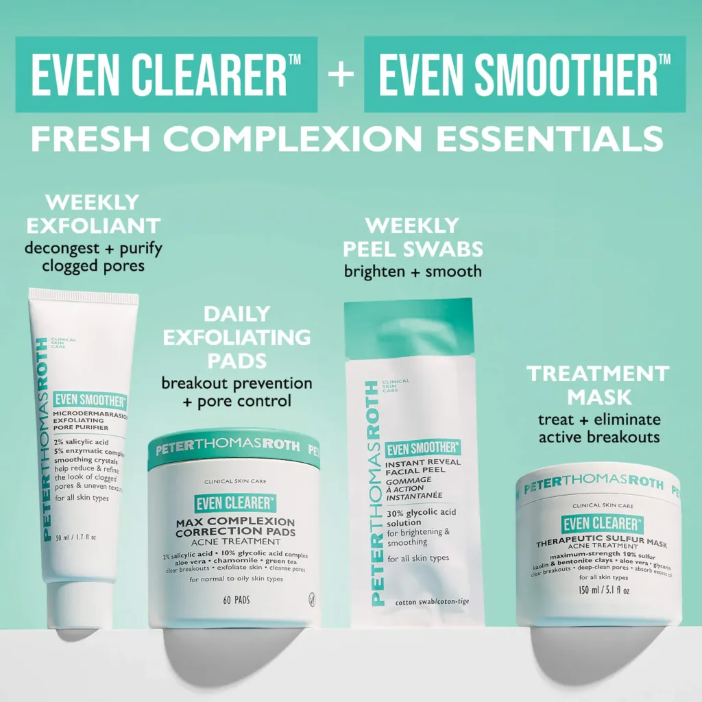 وسادات بيتر توماس روث Even Clearer™ Max لتصحيح البشرة لعلاج حب الشباب والبقع