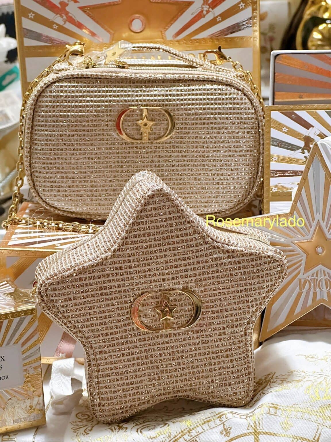 DIOR Holiday Limited Edition Star-shaped Gold Pouch