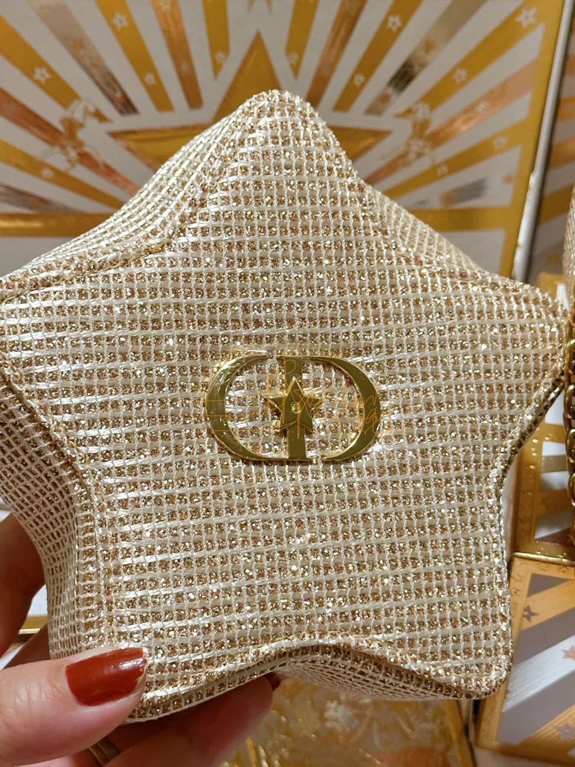 DIOR Holiday Limited Edition Star-shaped Gold Pouch