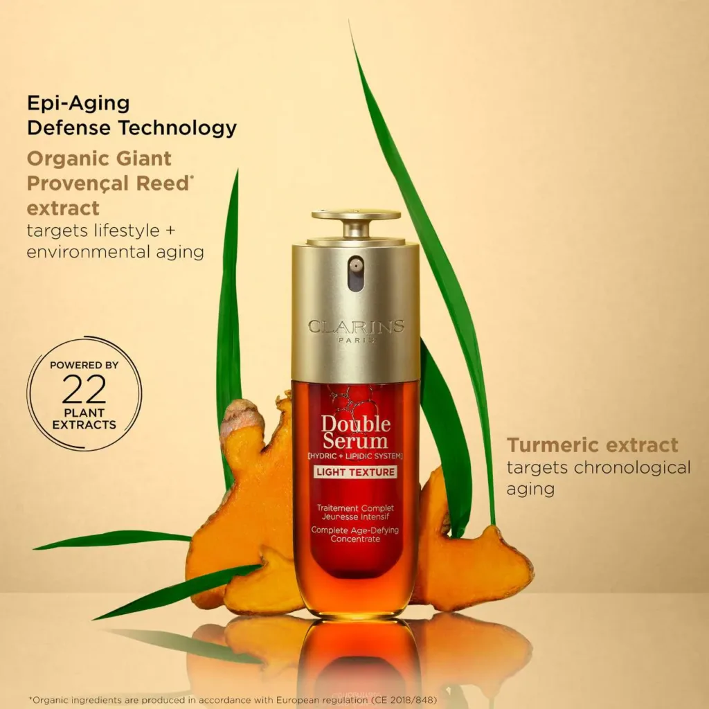 Clarins DOUBLE SERUM® Light Texture To Firm, Boost Radiance & Refine Pores
