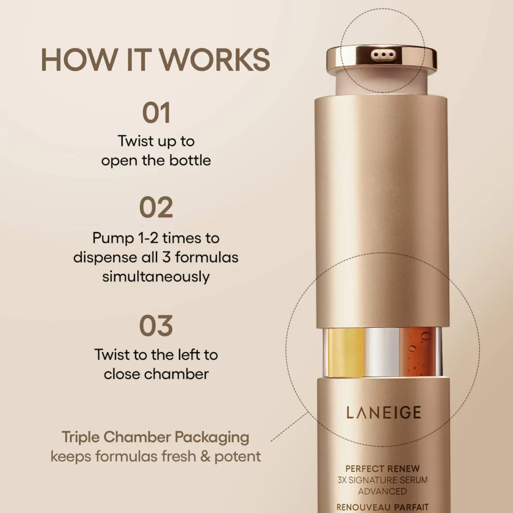 LANEIGE Perfect Renew 3x Signature Serum Advanced for Anti-Aging, Firming & Lifting
