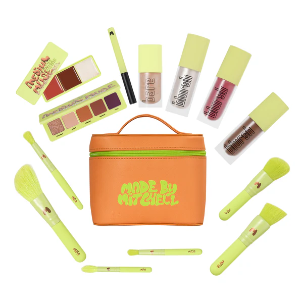 Made By Mitchell Face Case – 13 Piece Makeup Bundle – Includes Matching Vanity