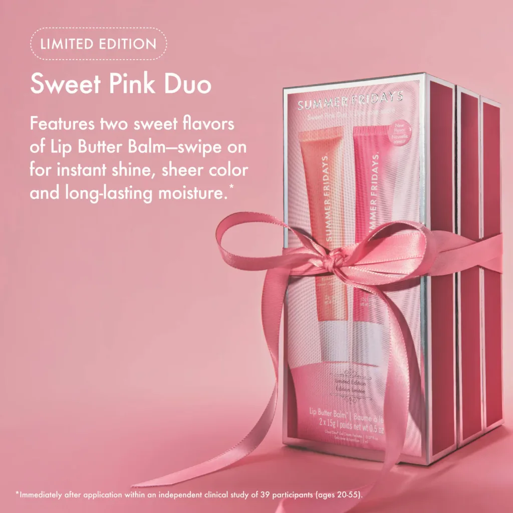 Summer Fridays Sweet Pink Duo with Birthday Cake + Strawberry Soft Serve Lip Butter Balm