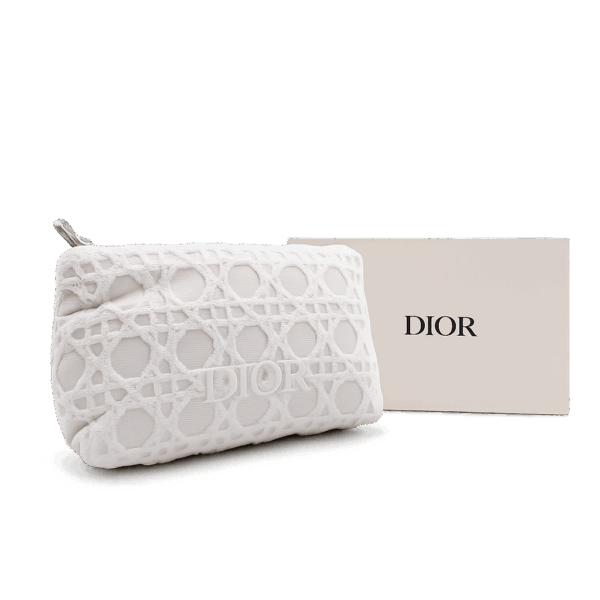 Dior Beauty White Cosmetic Bag Pouch