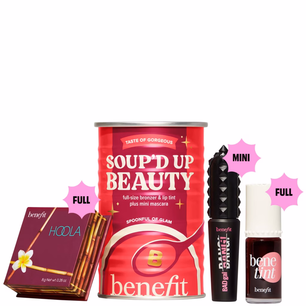 مجموعة Benefit Soup’D Up Beauty – Hoola Bronzer و Benetint و Badgal Bang! Mascara