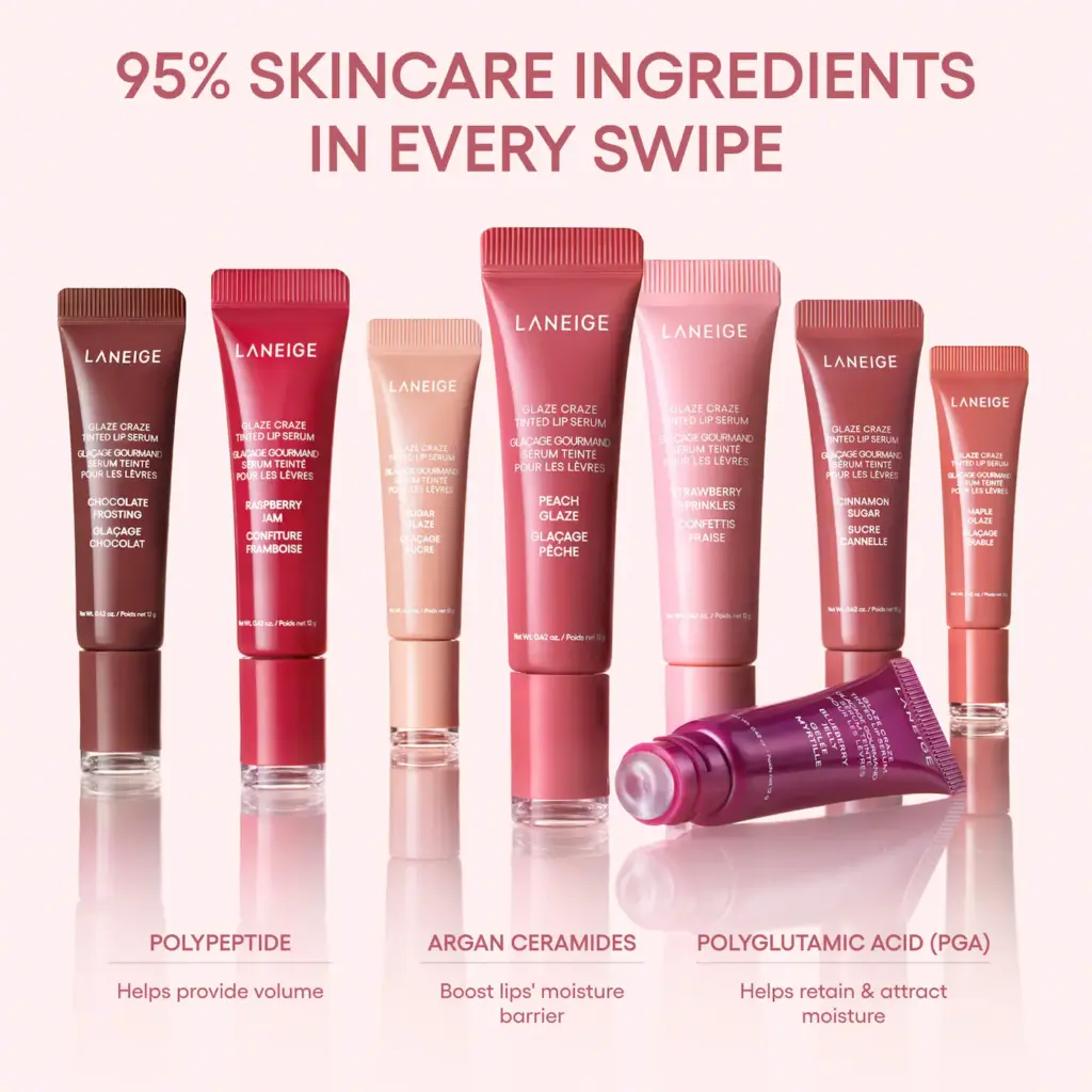 LANEIGE Glaze Craze Donut Delight Hydrating Tinted Lip Serum Duo