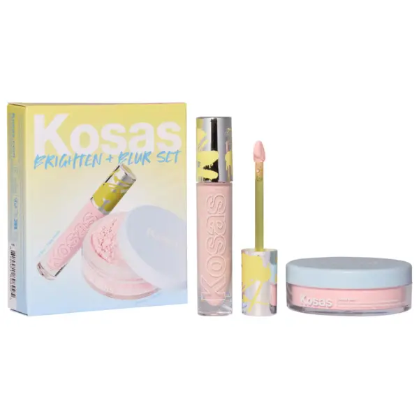Kosas  Brighten & Blur Set – Color Corrector + Loose Setting Powder Face Set