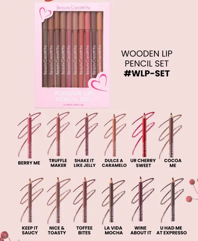BEAUTY CREATIONS- WOODEN LIP PENCIL SET