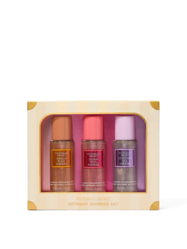Victoria Secret Body Fragrance 3-Piece Getaway Shimmer Gift Set ft. Exclusive Summer Scents