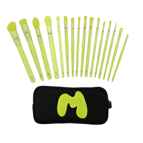 Made by Mitchell 16 Piece Makeup Brush Set & Brush Pouch