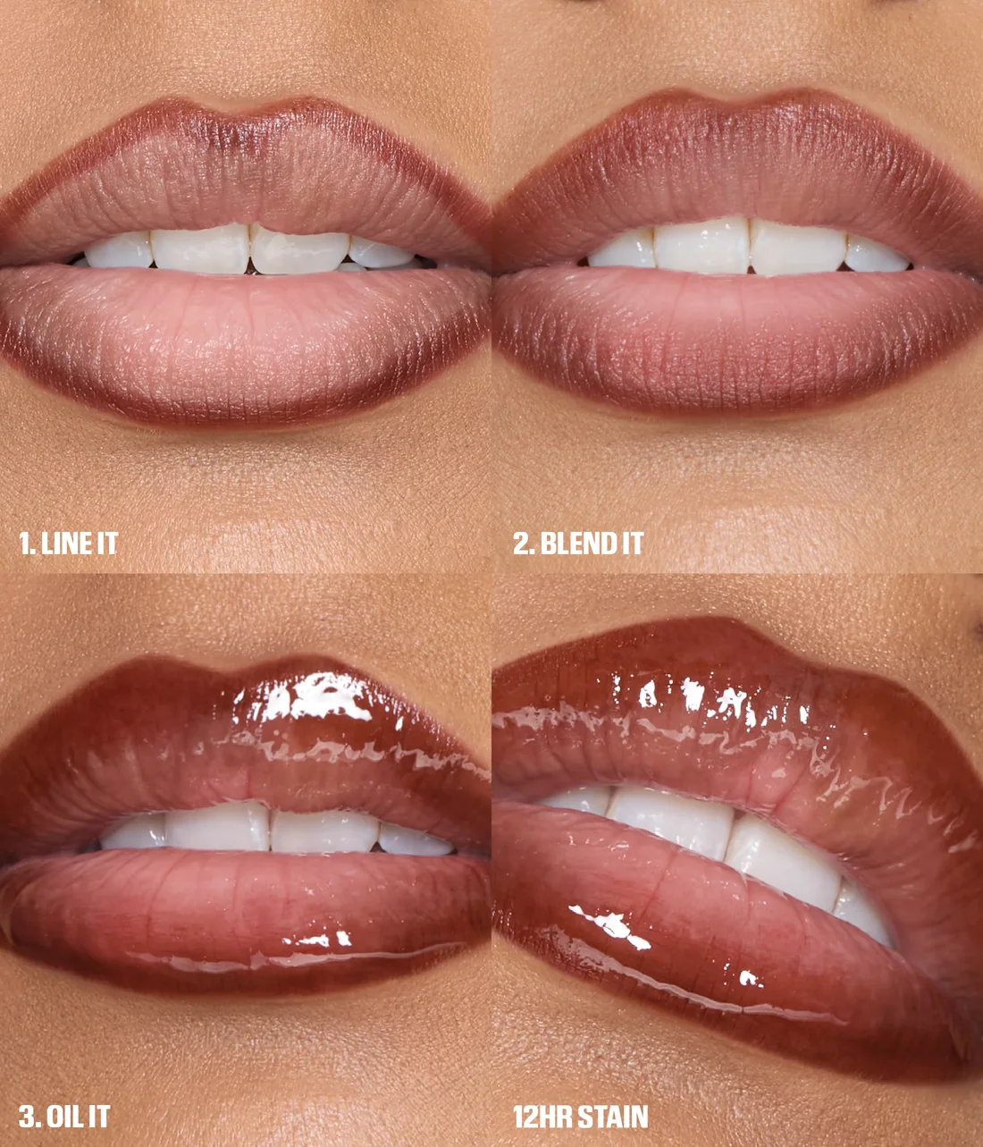 HUDA BEAUTY Make Out Sesh Lip Stain and Lip Gloss Duo PEACHY NUDES