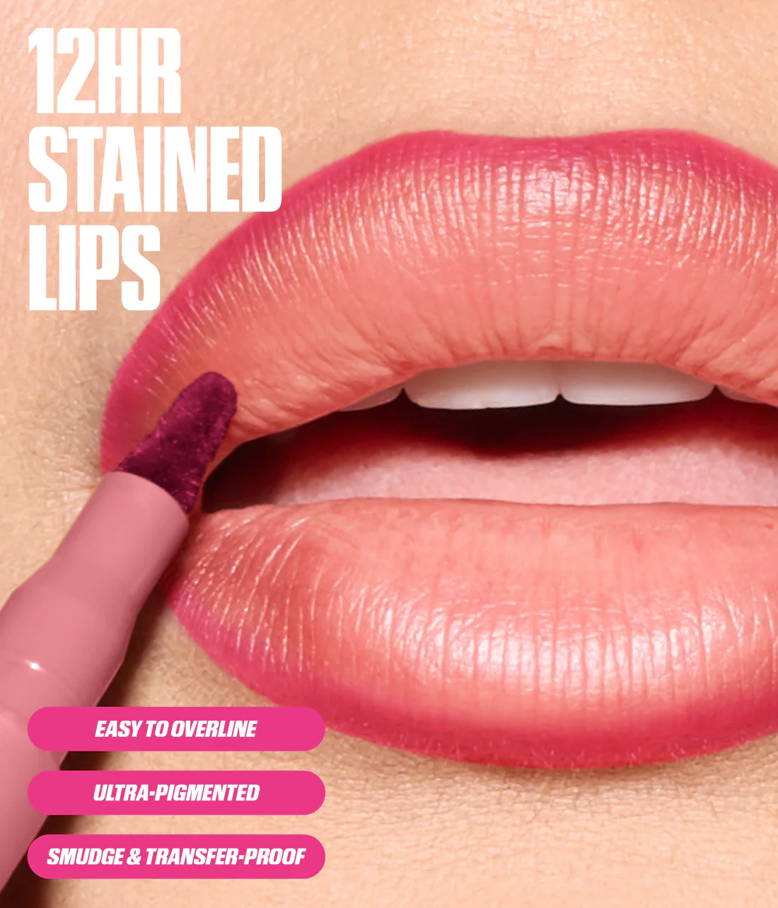 HUDA BEAUTY Make Out Sesh Lip Stain and Lip Gloss Duo PEACHY NUDES