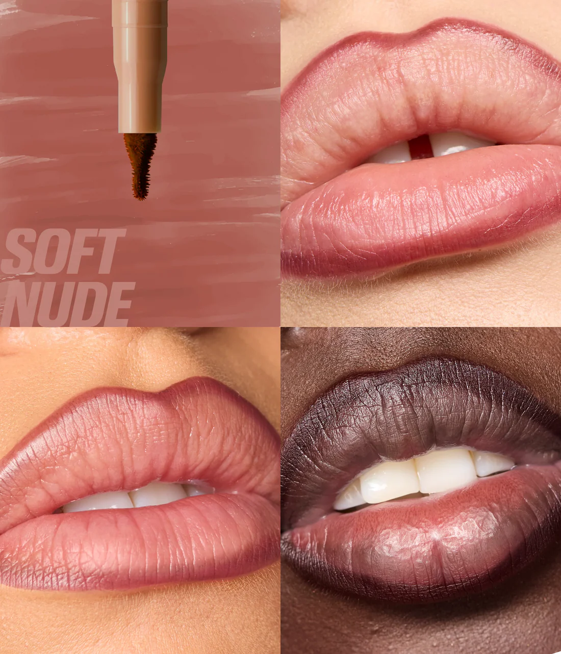 HUDA BEAUTY Make Out Sesh Lip Stain and Lip Gloss Duo PEACHY NUDES