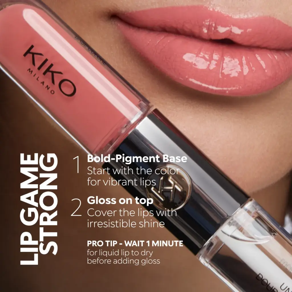 KIKO Unlimited Double Touch Long-lasting base colour and transparent gloss