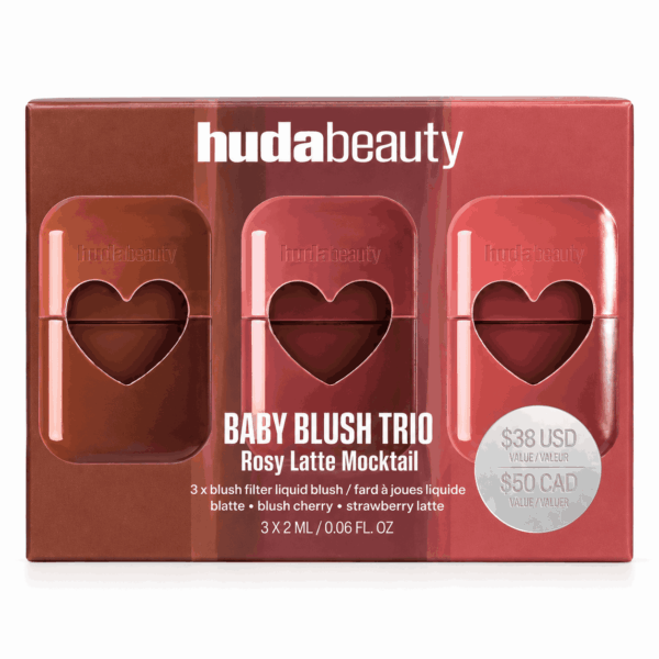 Huda Beauty Baby Blush Trio – Rosy Latte Mocktail