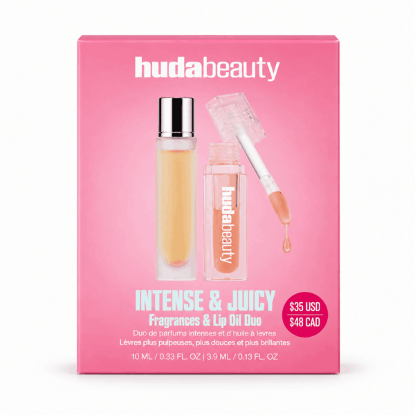 Huda Beauty Intense & Juicy Fragrances & Lip Oil Duo