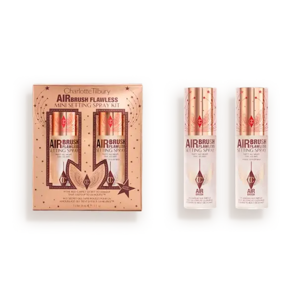 مجموعة بخاخ تثبيت المكياج "إيربرش فلوليس" (Airbrush Flawless) بحجم مصغر من شارلوت تيلبوري