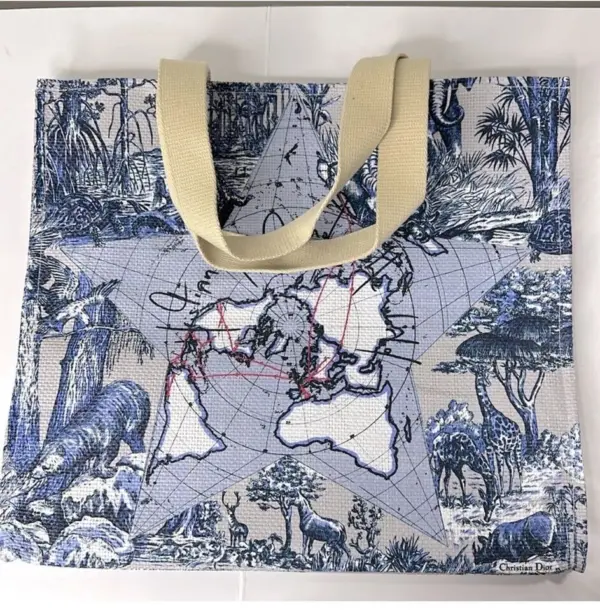Dior Around the World Blue Tote Bag