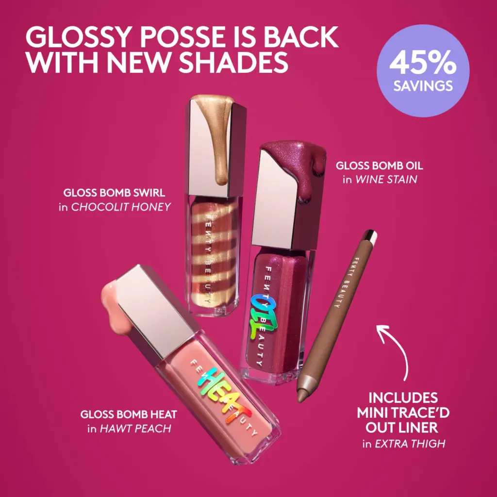 Fenty Beauty by Rihanna  Glossy Posse IX 4-Piece Lip Makeup Gift Set