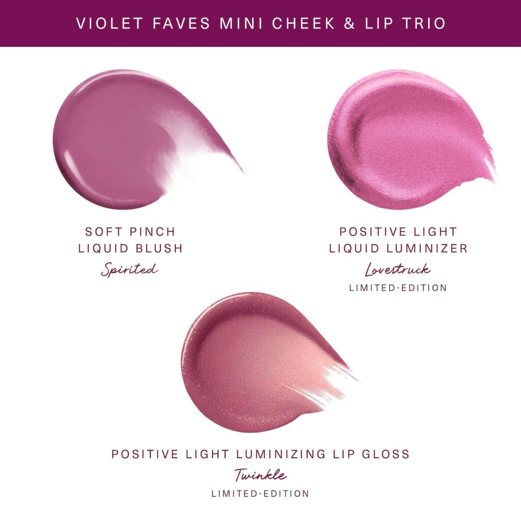 Rare Beauty by Selena Gomez Violet Faves Mini Cheek and Lip Trio Makeup Gift Set