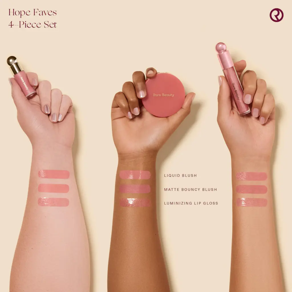 مجموعة هدايا المكياج "Hope Faves" المكونة من 4 قطع من "رير بيوتي باي سيلينا غوميز"