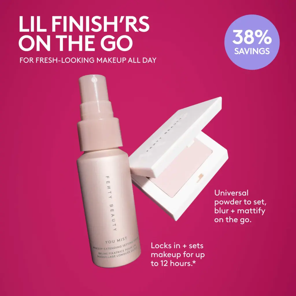 Fenty Beauty by Rihanna Lil Finish’rs Mini Setting Spray + Blotting Powder Duo Makeup Gift Set